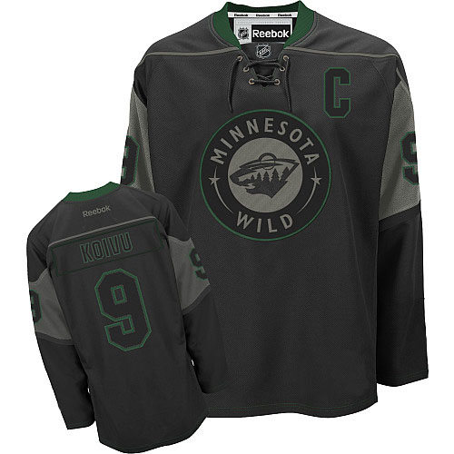 Branded Minnesota Wild 9 Mikko Koivu Black Ice NHL Hockey Jersey-2012 New